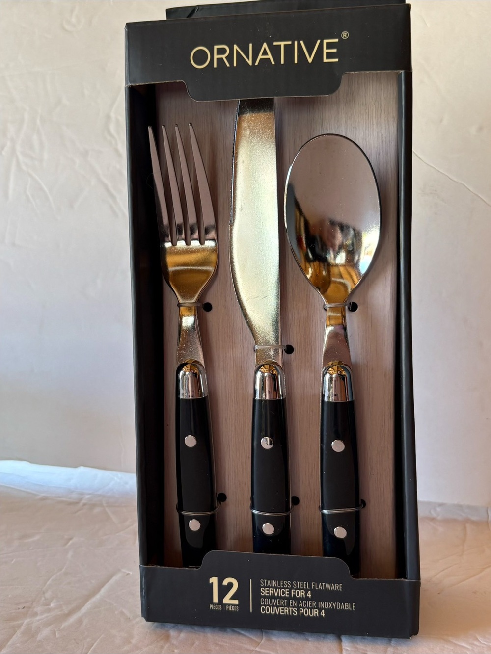 NIB - Ornative 12pc: Stainless Steel Flatware Set